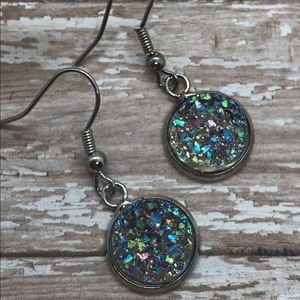 Every Shade of the Rainbow Druzy Drop Earrings
